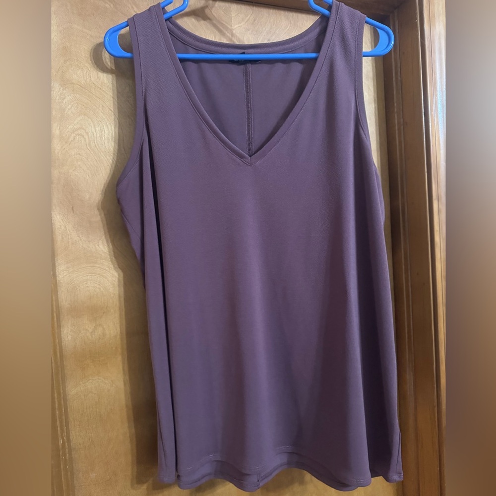 Express Mauve V-Neck Sleeveless Tank Top